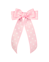 Pink Minnie Polka Dot Long Tail Hair Bow